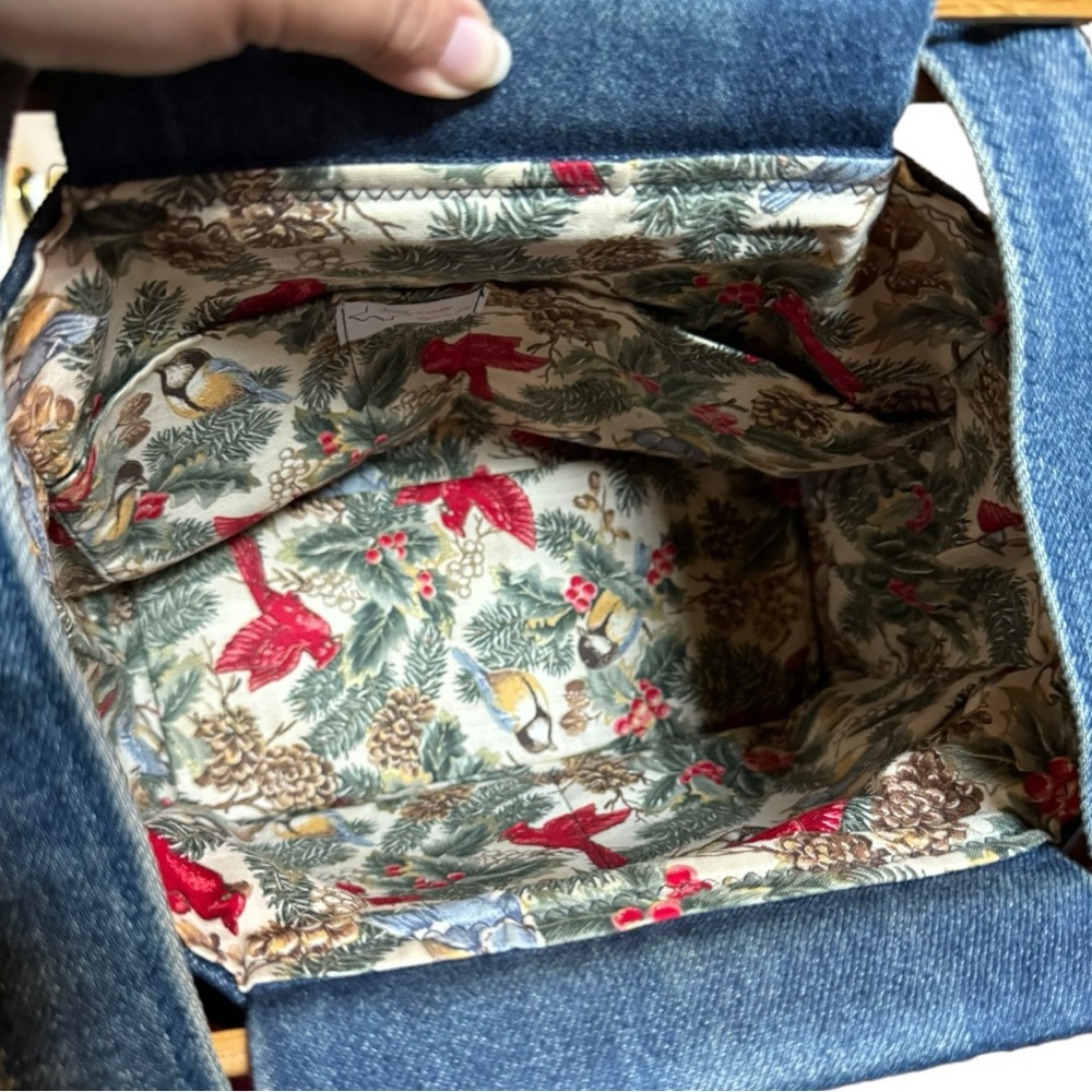 Bag Lady Embroidered Denim Cardinal Spring Bag - Picture 11 of 15